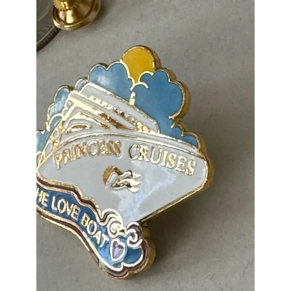 Princess Cruises Love Boat Pin Brooch Souvenir Collector Enamel Vintage Cruisin